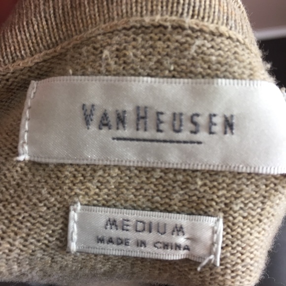 Van Heusen light brown v neckline sweater - Picture 4 of 5